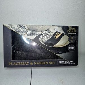 Thyme & Table Black Placemat & Napkin Set